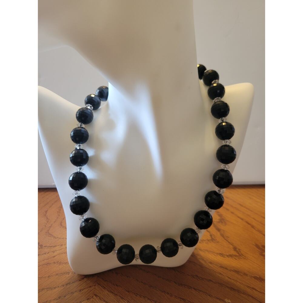 Lot of 4 Vtg Estate Necklace Black White Beaded Twisted Multi-Strand Jewelry - Picture 5 of 14